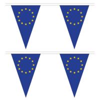 Europa Vlaggetjes vlaggenlijn slinger - 2x stuks - 500 cm - polyester - binnen/buiten - versiering/f