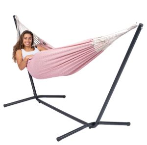 'Easy & Natural' Pink Eénpersoons Hangmatset - 120 kg - Roze - Colombiaanse - Tropilex