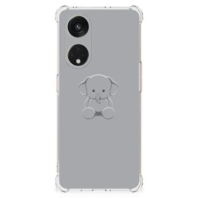 OPPO A98 Stevig | Bumper Hoesje | Grijs Baby Olifant OPPO A98 Stevig | Bumper Hoesje | Grijs Baby Olifant