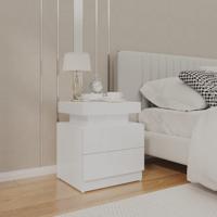 Nachtkastje 45x35x52 cm spaanplaat hoogglans wit