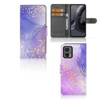 Hoesje voor Motorola Edge 30 Neo Watercolor Paars - thumbnail