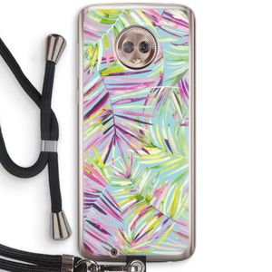 Tropical Palms Blue: Motorola Moto G6 Transparant Hoesje met koord