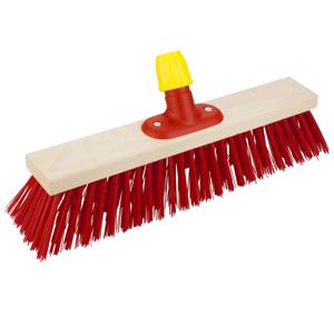 Brumag Bezemkop - Elaston - rood - hout - hard - 30 cm - 24mm - straatbezem/buitenbezem   -