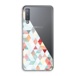 Gekleurde driehoekjes pastel: Samsung Galaxy A7 (2018) Transparant Hoesje