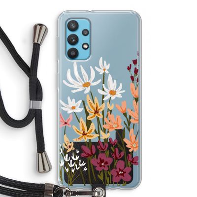 Painted wildflowers: Samsung Galaxy A32 4G Transparant Hoesje met koord