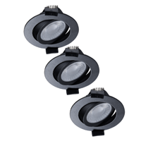 LED's Light PRO - 3 PACK - downlight inbouwspot Ø 68mm - Kantelbaar - Spatwaterdicht - Dim to Warm - Zwart LED's Light PRO - 3 PACK - downlight inbouwspot Ø 68mm - Kantelbaar - Spatwaterdicht - Dim to Warm - Zwart