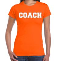 Bellatio Decorations Cadeau t-shirt voor dames - coach - oranje - bedankje - verjaardag 2XL  - - thumbnail