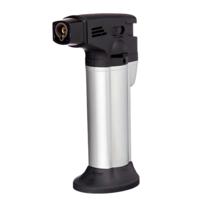 Multifunctionele brander - zilver - hervulbaar - 11 cm - mini gasbrander - stormaansteker