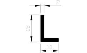 Hoekprofiel alu brute 15x10x2mm (3mtr)