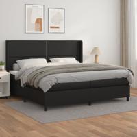 Boxspring met matras kunstleer zwart 200x200 cm