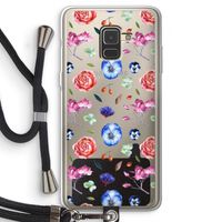 Bloemetjes: Samsung Galaxy A8 (2018) Transparant Hoesje met koord