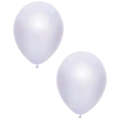 Feest ballonnen - metallic wit - 10x stuks - 30 cm - verjaardag versiering