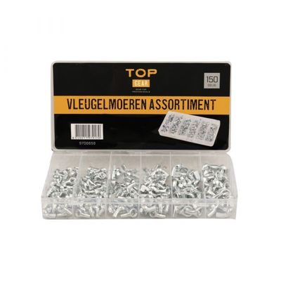 Topgear vleugelmoeren ass. 150 dlg.