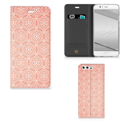 Huawei P10 Plus | Hoesje met Magneet | Pattern Orange