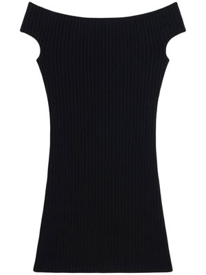 AMI Paris robe courte à épaules dénudées - Noir