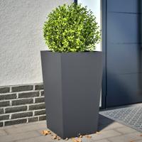 Plantenbakken 2 st 45x45x75 cm staal antracietkleurig