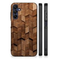 Houten Print Telefoonhoesje voor Samsung Galaxy A15 Wooden Cubes Houten Print Telefoonhoesje voor Samsung Galaxy A15 Wooden Cubes
