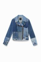 Upcycling denim bikerjack - BLUE - S