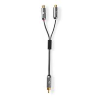 Nedis Subwoofer-Kabel | RCA Male | 2x RCA Female | 0.2 m | 4.5 mm | 1 stuks - CATB24010GY02 CATB24010GY02 - thumbnail