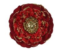 Bloem polyester d10h3 cm rood Decoris - Decoris