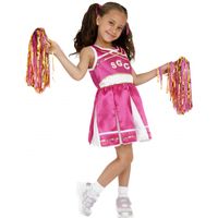 Roze cheerleader meisjes kostuum - thumbnail