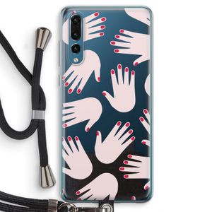 Hands pink: Huawei P20 Pro Transparant Hoesje met koord