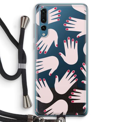 Hands pink: Huawei P20 Pro Transparant Hoesje met koord
