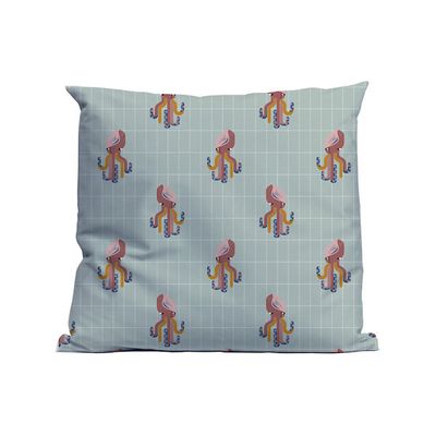 Kussen Octopus Donkerblauw Smooth Poly 50x30cm. Hoes