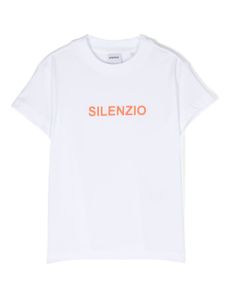 Aspesi Kids t-shirt Silenzio à slogan imprimé - Blanc