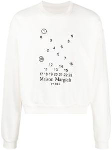 Maison Margiela sweat en cuir à logo imprimé - Blanc