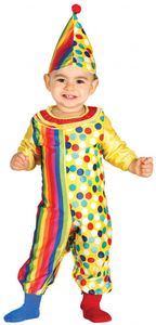 verkleedpak Clown geel/rood maat 90/92 2-delig