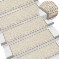 Trapmatten zelfklevend 15 st sisal-look 65x25 cm beige