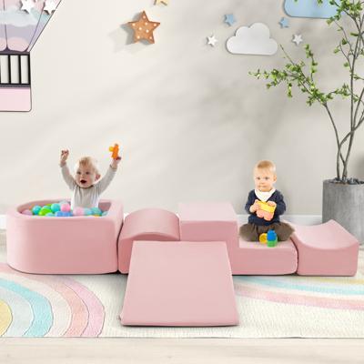 5-delige Klim- & Kruipset Zachte Speelblokken met Ballenbak Schuimbouwstenen Creatieve Bouwstenen voor Speelkamer Kinderkamer