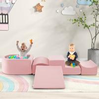 5-delige Klim- & Kruipset Zachte Speelblokken met Ballenbak Schuimbouwstenen Creatieve Bouwstenen voor Speelkamer Kinderkamer