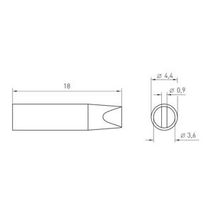 Weller RTM 036 S MS Soldeerpunt Beitelvorm Lengte soldeerpunt: 18 mm Inhoud: 1 stuk(s)