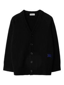 Burberry Kids cardigan à patch logo - Noir