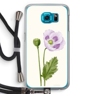 Purple poppy: Samsung Galaxy S6 Transparant Hoesje met koord