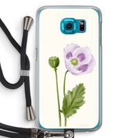 Purple poppy: Samsung Galaxy S6 Transparant Hoesje met koord