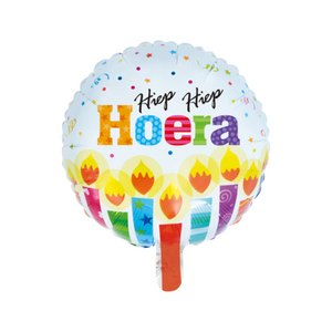 Folieballon Kaarsen Hiep Hiep Hoera (45cm)