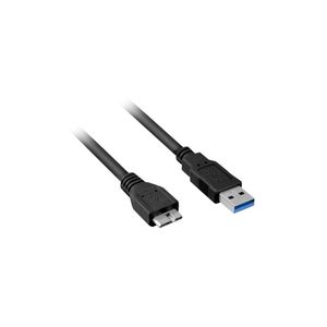 Sharkoon 2m, USB3.0-A/USB3.0-Micro B USB-kabel USB 3.2 Gen 1 (3.1 Gen 1) USB A Micro-USB B Zwart