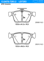 Remblokkenset, schijfrem ATE Ceramic ATE, u.a. fÃ¼r Seat, VW, Audi, Skoda