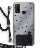 Blauwe stippen: Huawei P Smart (2020) Transparant Hoesje met koord