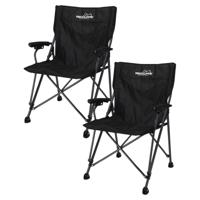 Redcliffs Campingstoel - 2x - vouwbaar - zwart - 61 x 60 x 88 cm - vissersstoel