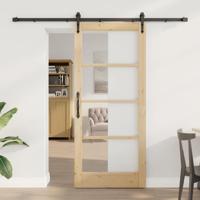 Schuifdeur ORKDAL Bruin 78 x 202 cm Hout en metaal