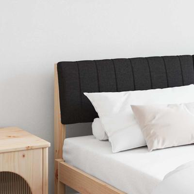Gestoffeerd hoofdbord Zwart 140 cm Massief grenenhout