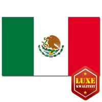 Luxe vlag Mexico met wapen - 100 x 150 cm - polyester - met ringen - landen