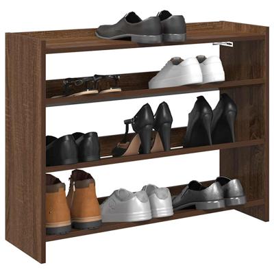 VidaXL Schoenenrek 80x25x62 cm bewerkt hout bruin eikenkleur
