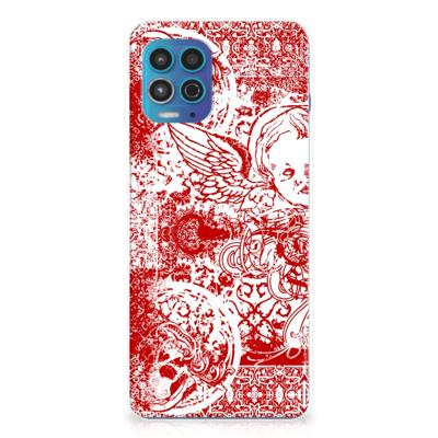 Silicone Back Case Motorola Moto G100 Angel Skull Rood