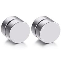 Magnetische Stud oorbellen Zilver 8mm