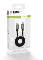 Emtec USB-kabel USB-C stekker, USB-C stekker 1.20 m Zwart ECCHAT700TC2